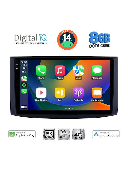 Digital IQ Auto-Audiosystem für Chevrolet Aveo 2006-2010 (Bluetooth/USB/WiFi/GPS/Apple-Carplay/Android-Auto) mit Touchscreen 9"