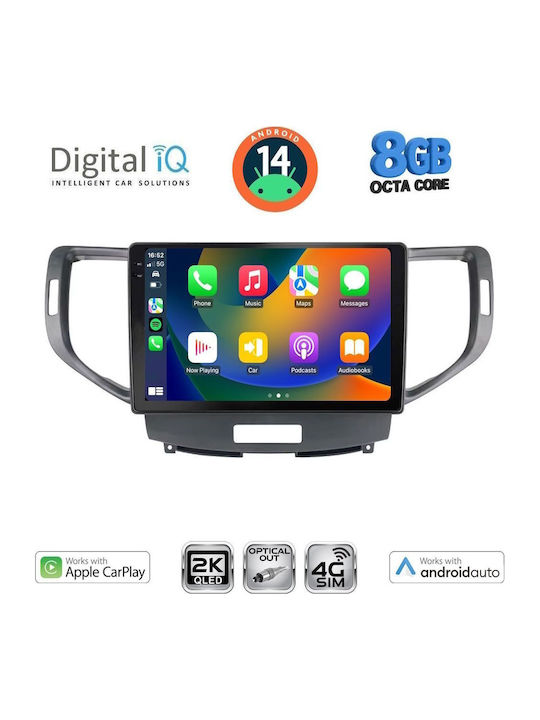 Digital IQ Car Audio System for Honda Accord 2008-2013 (Bluetooth/USB/WiFi/GPS/Apple-Carplay/Android-Auto) with Touch Screen 9"