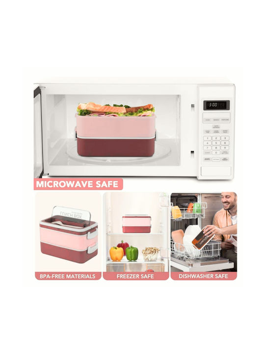 Uncle George Microwave Plastic Lunch Box Pink 1600ml
