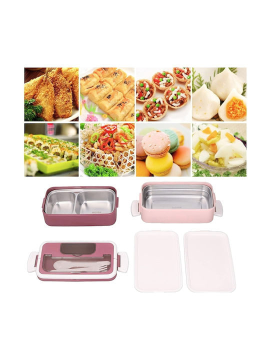 Uncle George Microwave Plastic Lunch Box Pink 1600ml