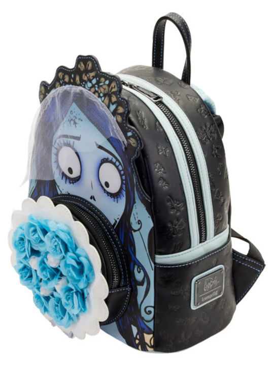 Loungefly Corpse Bride Kids Bag Backpack Blue 26cmx23cmx12cmcm Corpse Bride Emily Bouquet Mini