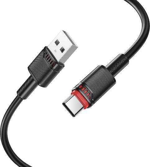 Borofone USB 2.0 Cable USB-C male - USB-A 18W Μαύρο 1m tt101796