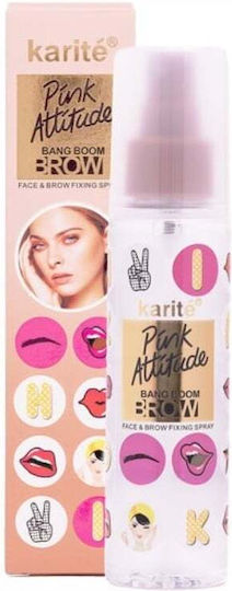 Spray De Fixare Machiaj Față Sprâncene Karite Pink Attitude 120 Ml