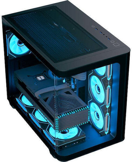 Aerocool P500C Gaming Midi Tower Κουτί Υπολογιστή με Πλαϊνό Παράθυρο Μαύρο