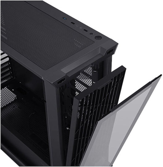 Evolveo Ptero Q2+ ARGB Gaming Midi Tower Κουτί Υπολογιστή με Πλαϊνό Παράθυρο Μαύρο