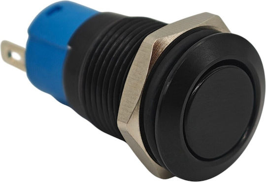 On Off Switch 12mm Black Push Button