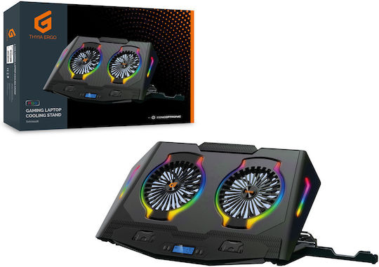 Conceptronic Ergo Cooling Pad για Laptop έως 17" με 2 Ανεμιστήρες και Φωτισμό