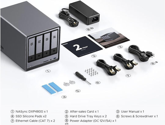 Ugreen DXP4800 NAS Turn cu 4 sloturi pentru SSD și 2 porturi Ethernet
