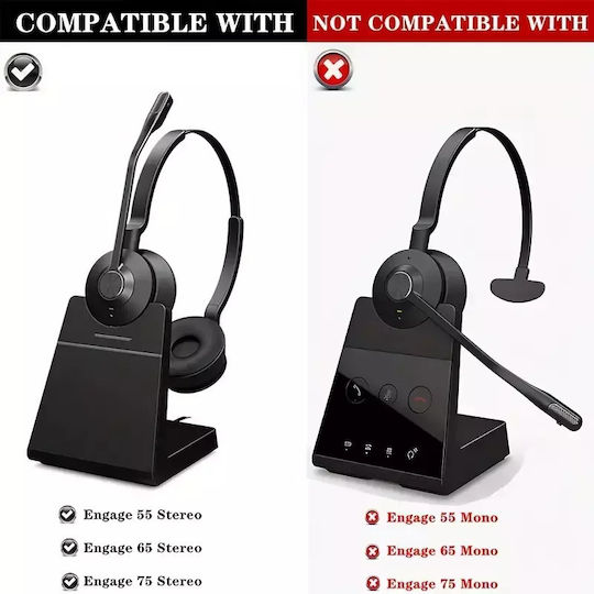 Ανταλλακτικά Μαξιλαράκια Jabra Engage 55 65 75 Ζεύγος Μαύρα Συμβατά