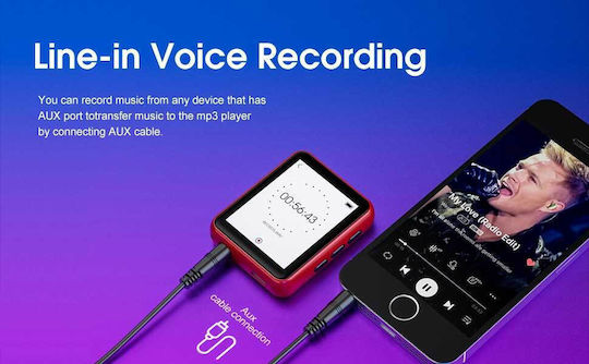 Joliker MP3 Player (32GB) with IPS Touch Screen 1.8" Red 764832274364