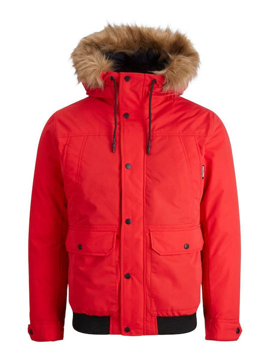 Winter Jacke Parka Rot