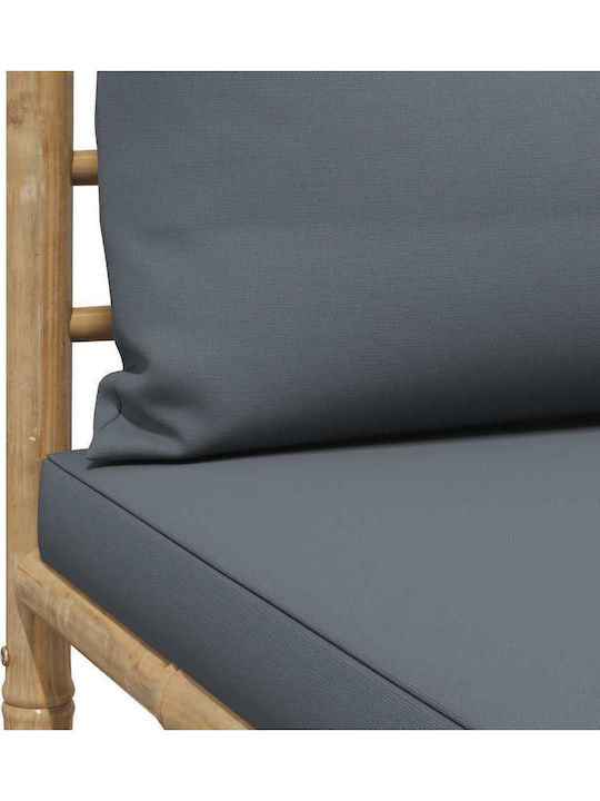 Outdoor Corner Bamboo Sofa With Cushions 70x70x60cm