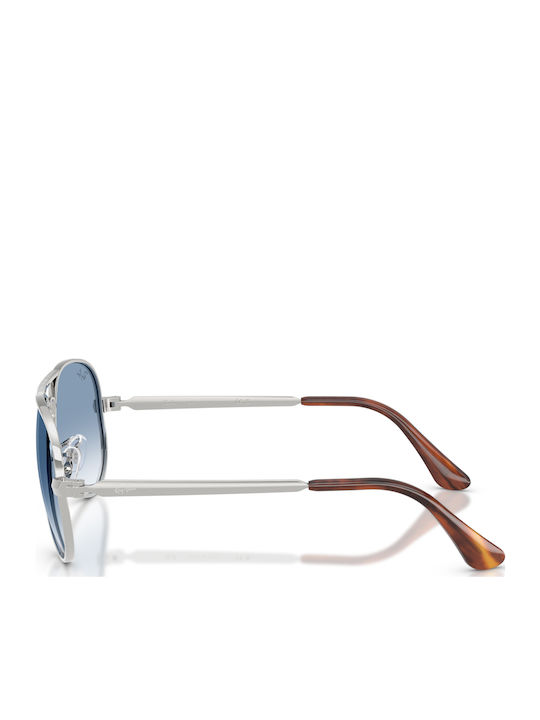 Ray Ban Unisex Sunglasses with Silver Metal Frame and Blue Gradient Mirror Lens RB3925 003/3F