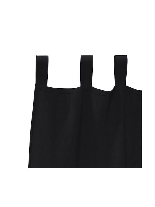vidaXL Set Window Curtains with Tab Top Black 140x245cm