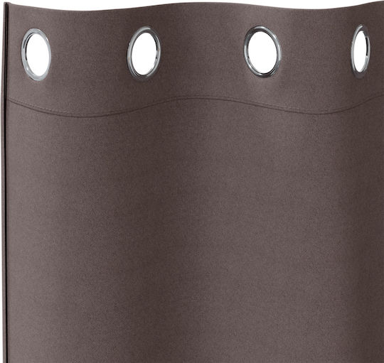 vidaXL Set Perdele Fereastră Cu Capse Maro 140x175cm