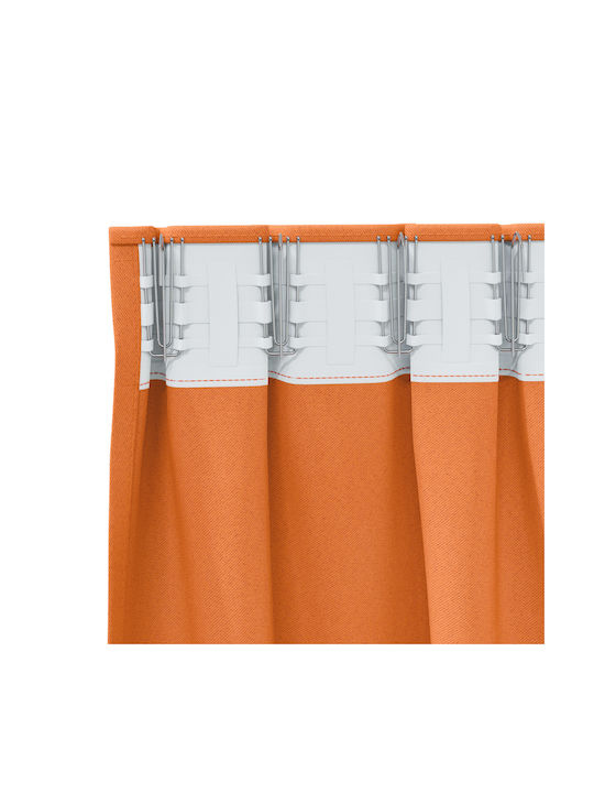 vidaXL Set Of Orange Window Curtains With Pencil Pleat 140x140cm