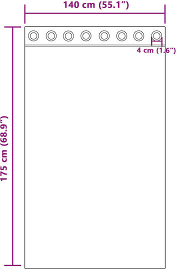 vidaXL Σετ Κουρτίνες Παραθύρου με Τρουκς Καφέ 140x175εκ.