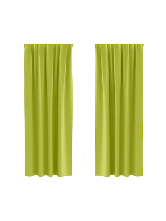 vidaXL Green Window Curtain Set with Pencil Pleat 140x245cm
