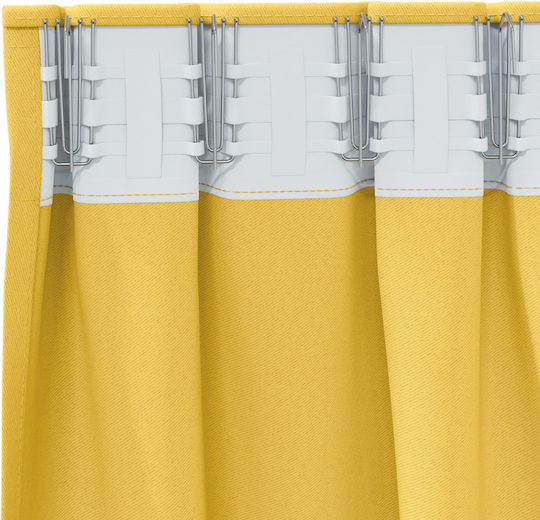 vidaXL Set Perdele Cu Coafură Galbene 140x225 cm