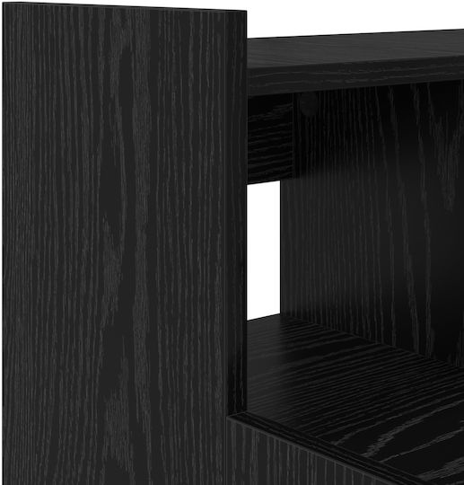 Lumarko Wooden Desk Black Oak with Metal Legs LED and USB Ports 97x45x90cm