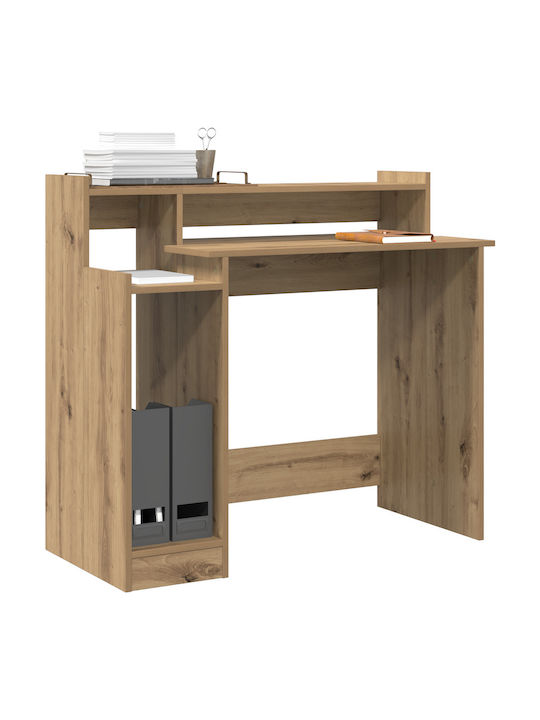 Electric Desk Artisan Wooden Coffee with Metal Legs, Adjustable Height, LED & USB ports 97x45x90cm