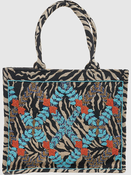 Verde Fabric Beach Bag Black