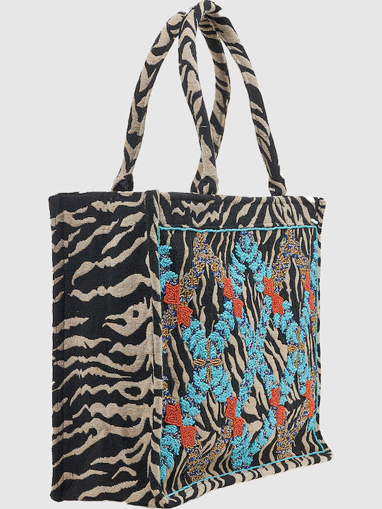 Verde Fabric Beach Bag Black