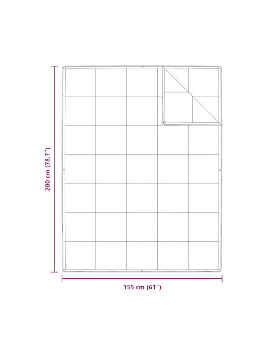 vidaXL Пухено Единично Пухено 155x200бр Бял