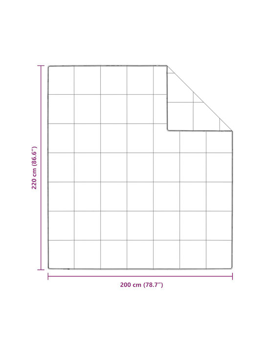 vidaXL Πάπλωμα Διπλό Πουπουλένιο 200x220εκ. Λευκό