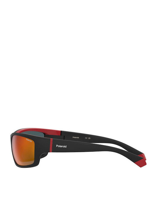 Polaroid Men's Sunglasses with Black Frame and Transparent Polarized Mirror Lens PLD2135/S BLX/OZ