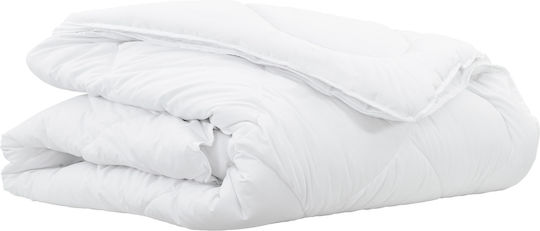 vidaXL Bettdecke Einzelbett mit Microfiber-Füllung 140x220cm Weiß