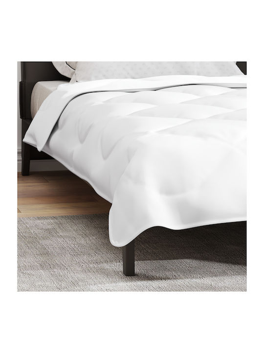 vidaXL Pilotă Single cu Umplutură Microfiber 140x220cm Alb