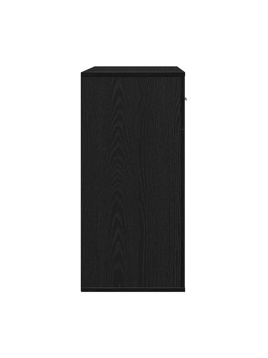 Sideboard Wooden with Drawers Black Oak 79x38x80cm