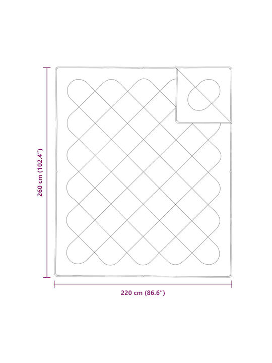 vidaXL King Size Blanket 260x220cm White