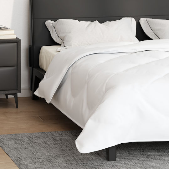vidaXL King Size Decke 260x220cm Weiß