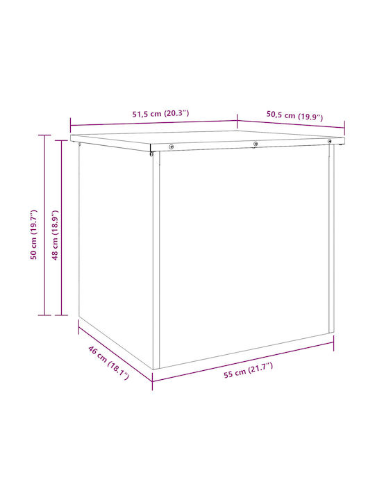 Single Door Wardrobe Metallic 55x50.5x50cm
