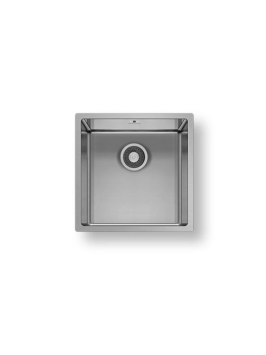Pyramis Astris Ισόπεδος Νεροχύτης Inox Brushed Μ40xΠ40cm Ασημί