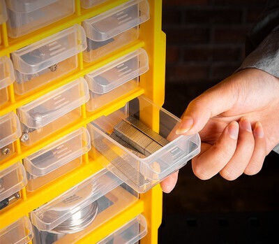 Deli Tool Compartment Organiser 39 Slot Yellow 38x16x47.5cm
