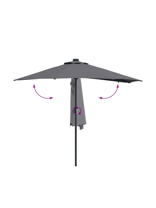 Garten- und Terrassen-Sonnenschirm Hängend Aluminium Grau 2,23x2,23xHöhe 2,23 m