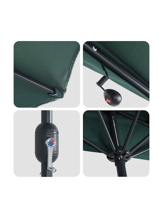 Hanging Aluminum Garden Parasol Green 2.23x2.23xHeight 2.23m