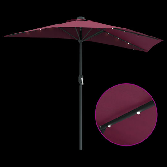 Hängender Aluminium-Burgunder Garten- und Terrassen-Sonnenschirm 2,23x2,23xHöhe 2,23 m
