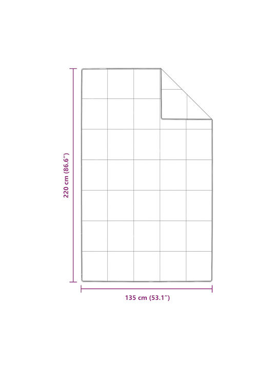 vidaXL Κουβερλί Μονό Λευκό 135x220cm