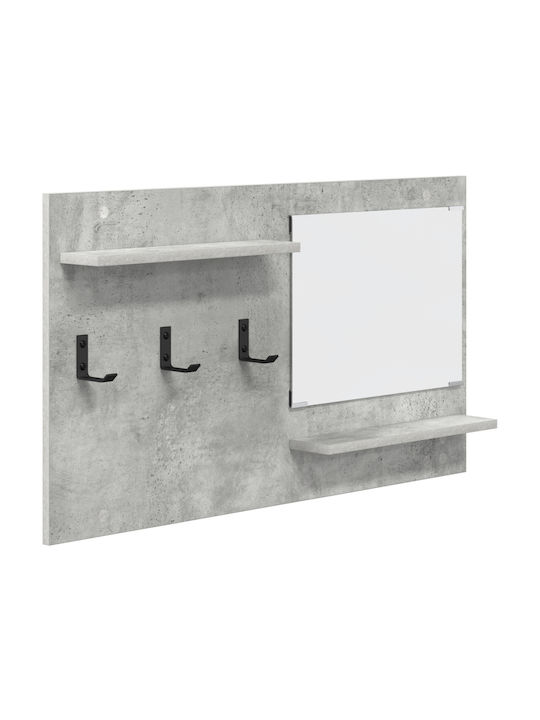 Entry Furniture with Mirror & Hanger Concrete Grey 90x10x50cm