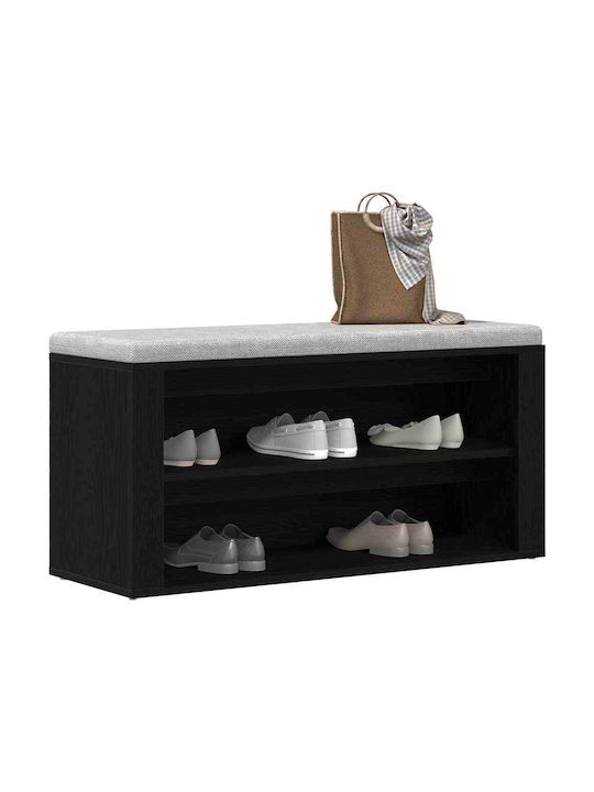 Eingangsmöbel mit Schuhschrank & Bank Black Oak 100x35x45cm