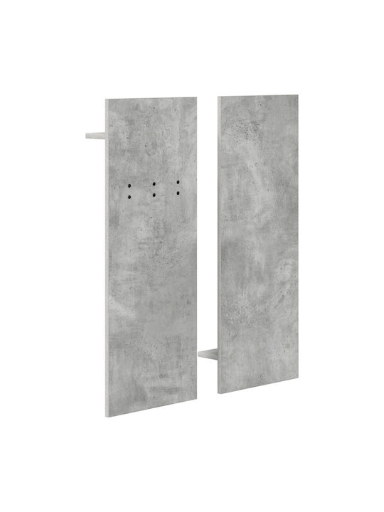 Entry Furniture with Mirror & Hanger Concrete Grey 70x10x90cm