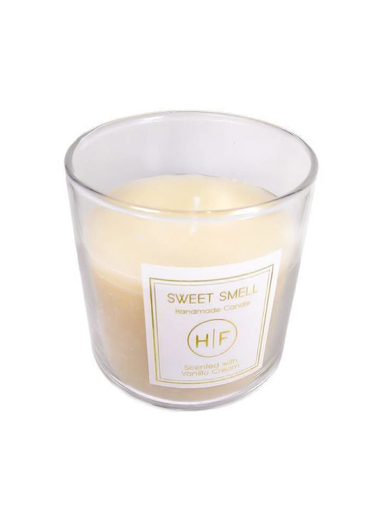 HF Scented Candle Jar with Scent Vanilla cream White 140gr 1pcs