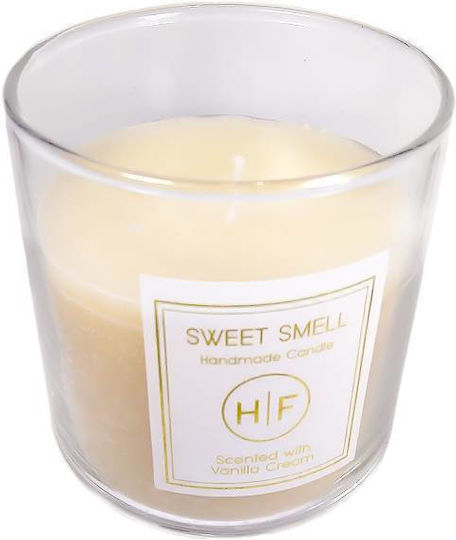 Duftkerze Gefäß mit Duft Vanillecreme Weiß 140gr 1Stück