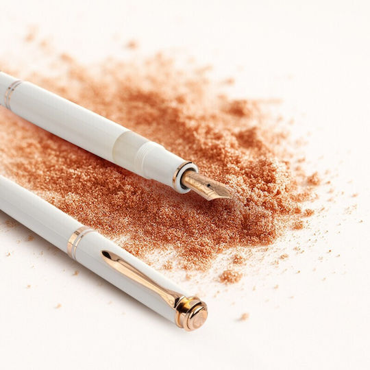 Pelikan Souverän M600 White Rose Gold Special Edition Fountain Pen 4012700827449 Broad 14k Nibs