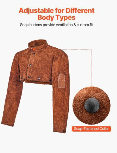 Vevor Leather Welding Cape Sleeve Heavy Duty Heat Resistant Cape Sleeve Xxl-size