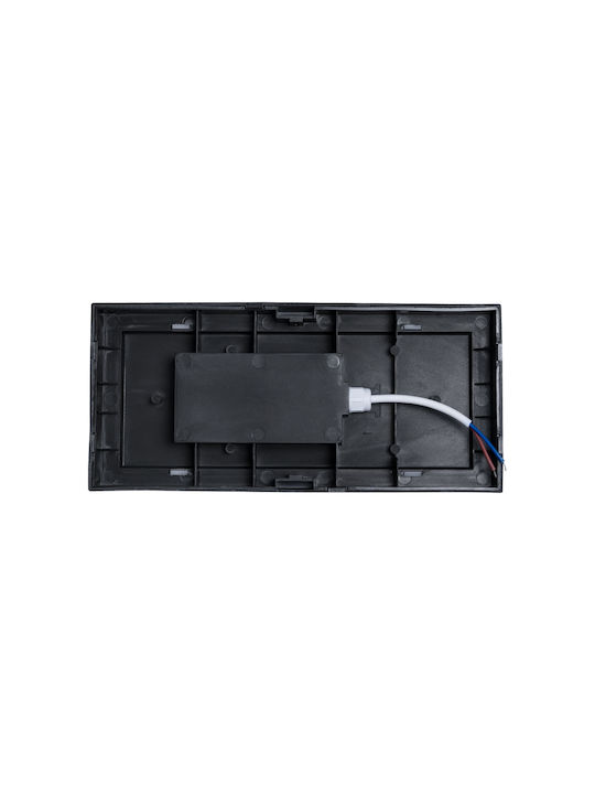 GloboStar Horizon Стенна Външна Таванна Лампа LED IP65 15W с Естествено Бяло Осветление 23.5x11x10см